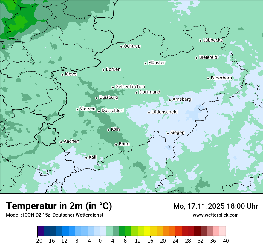Modellkarten Temperatur