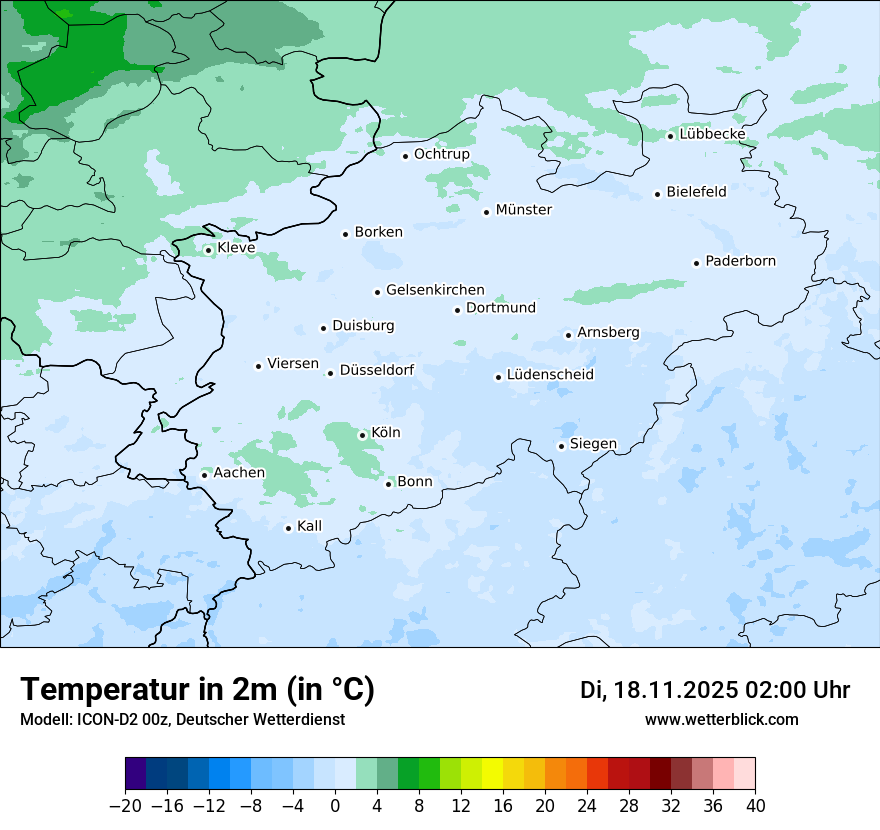 Modellkarten Temperatur