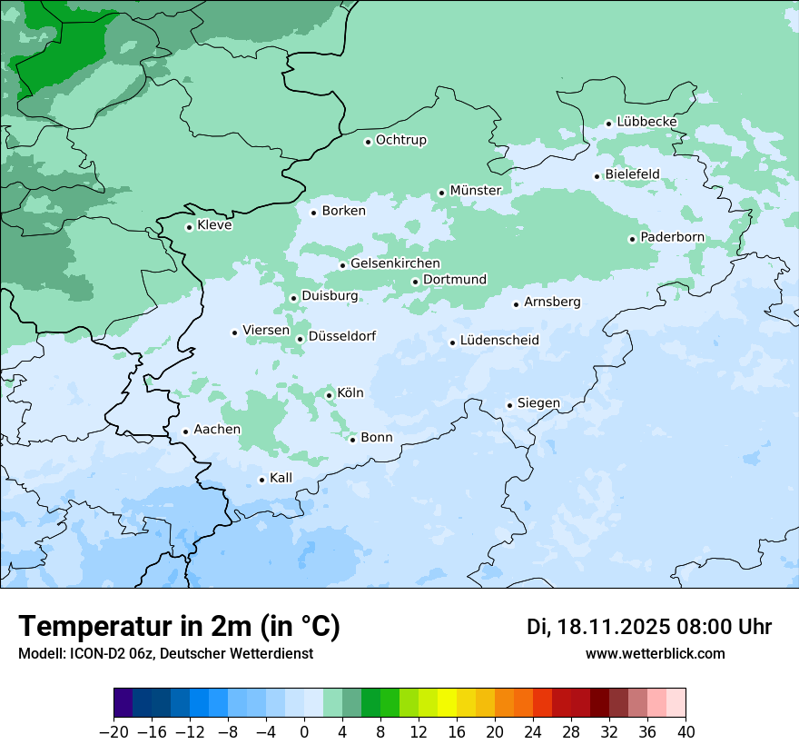 Modellkarten Temperatur