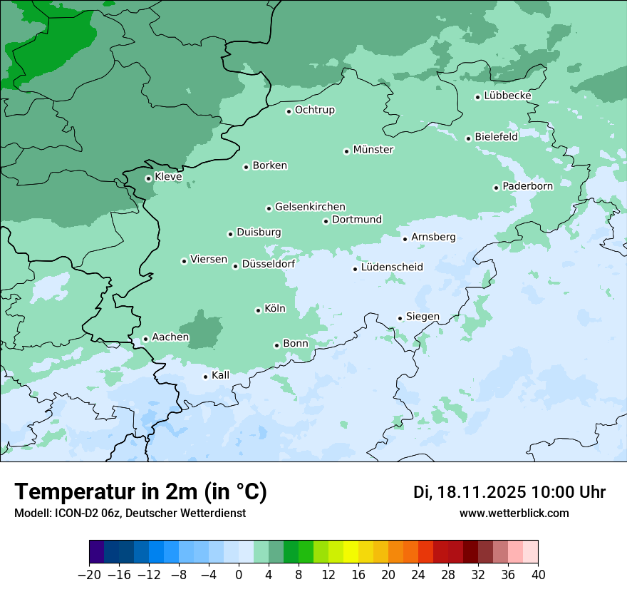 Modellkarten Temperatur