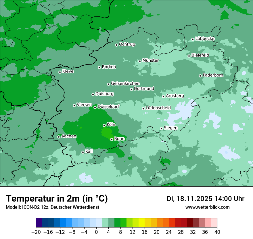 Modellkarten Temperatur