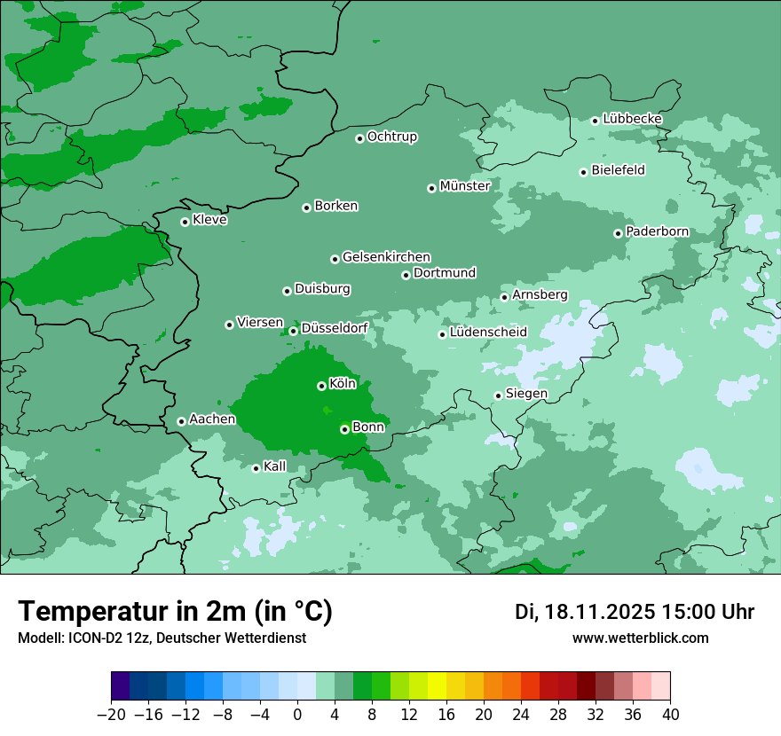 Modellkarten Temperatur