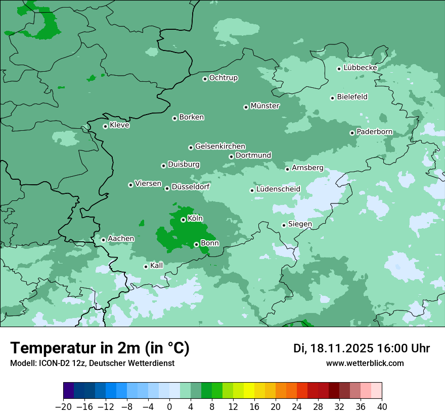 Modellkarten Temperatur