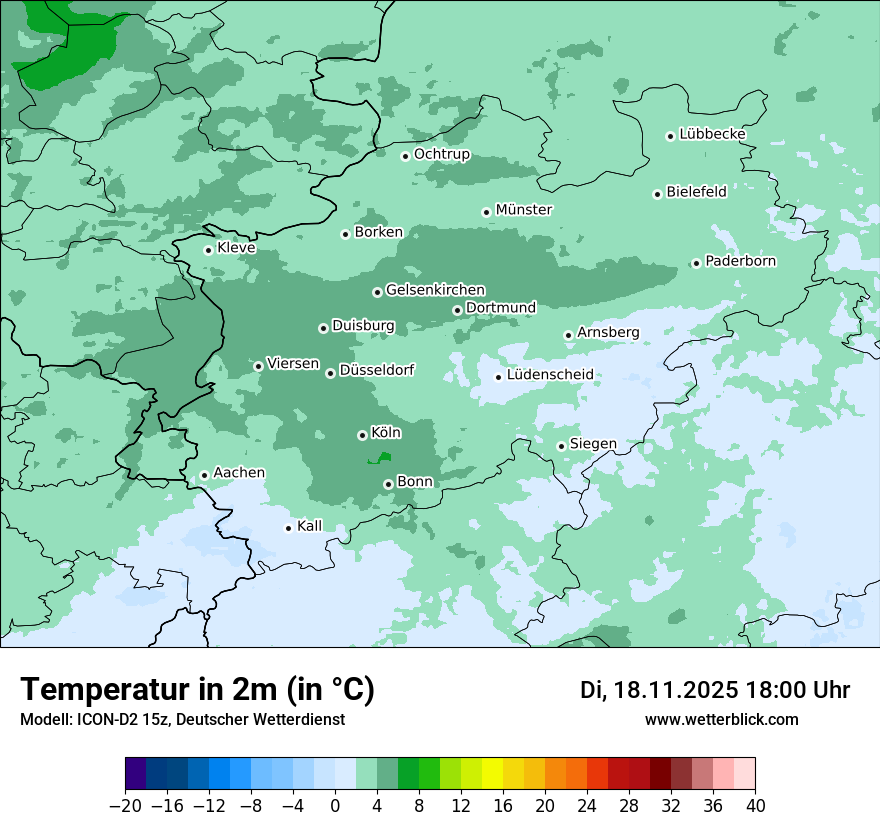 Modellkarten Temperatur