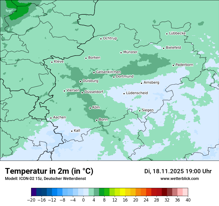 Modellkarten Temperatur