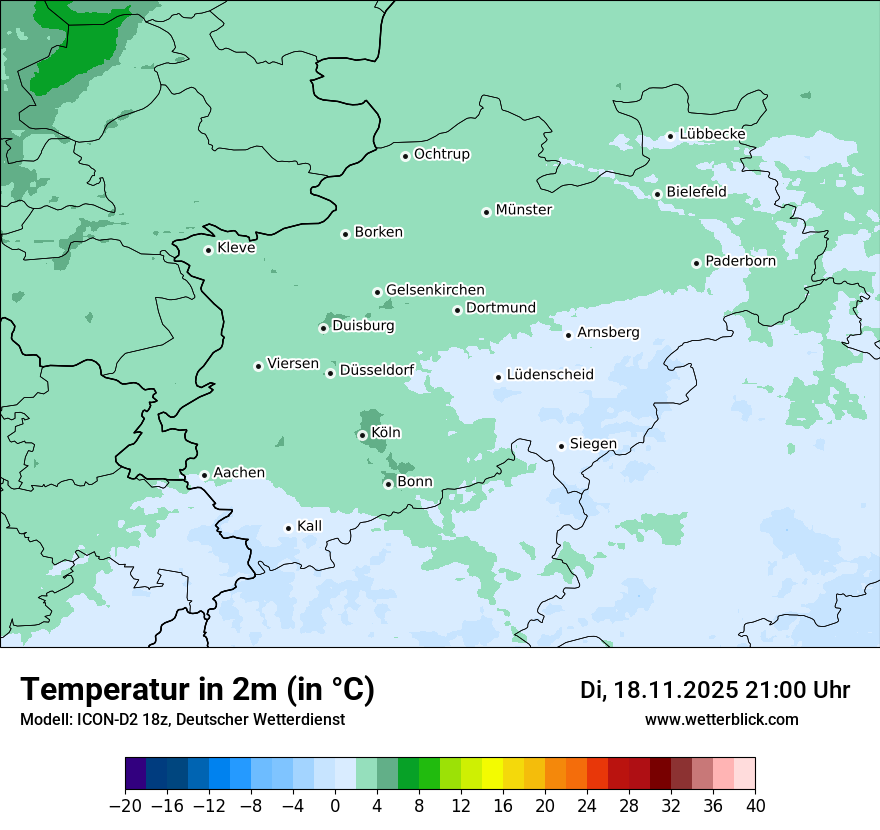Modellkarten Temperatur