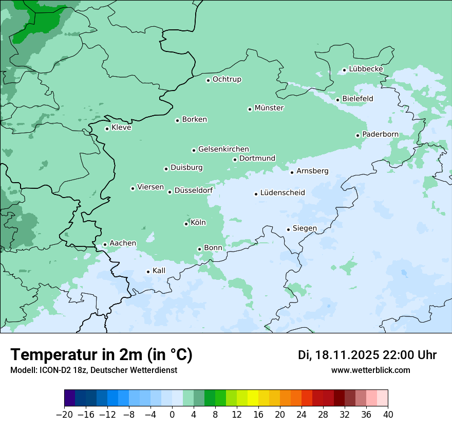 Modellkarten Temperatur
