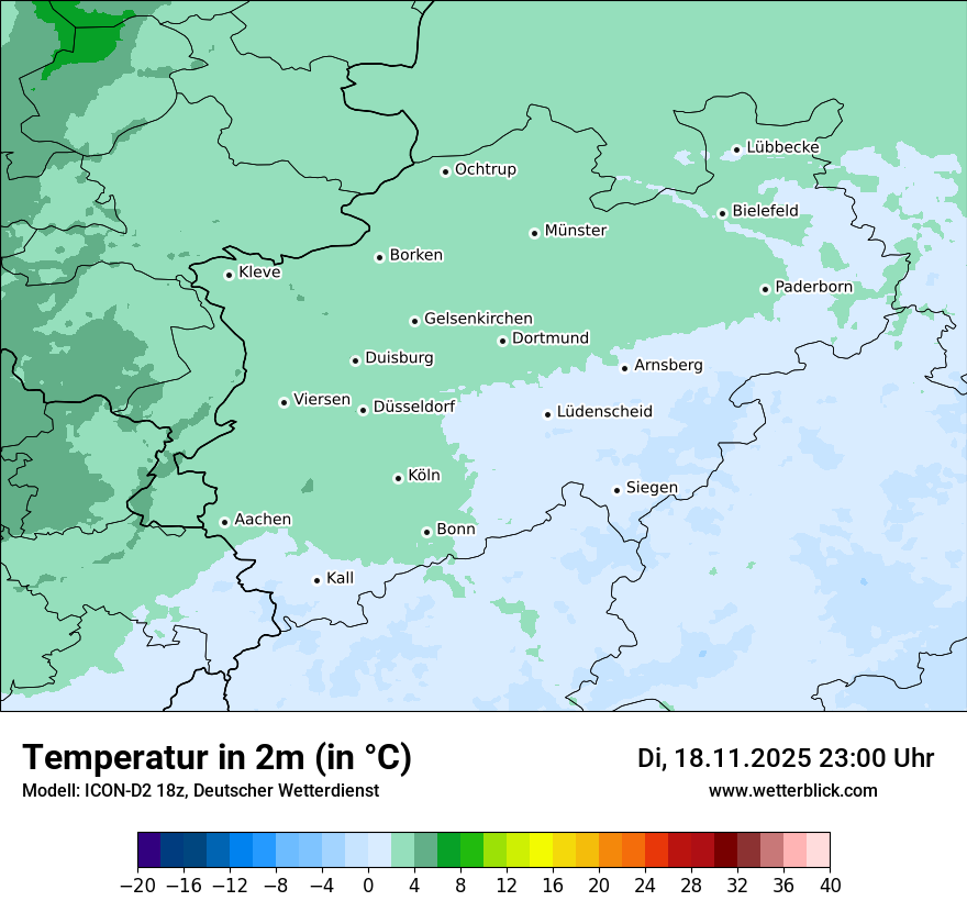Modellkarten Temperatur