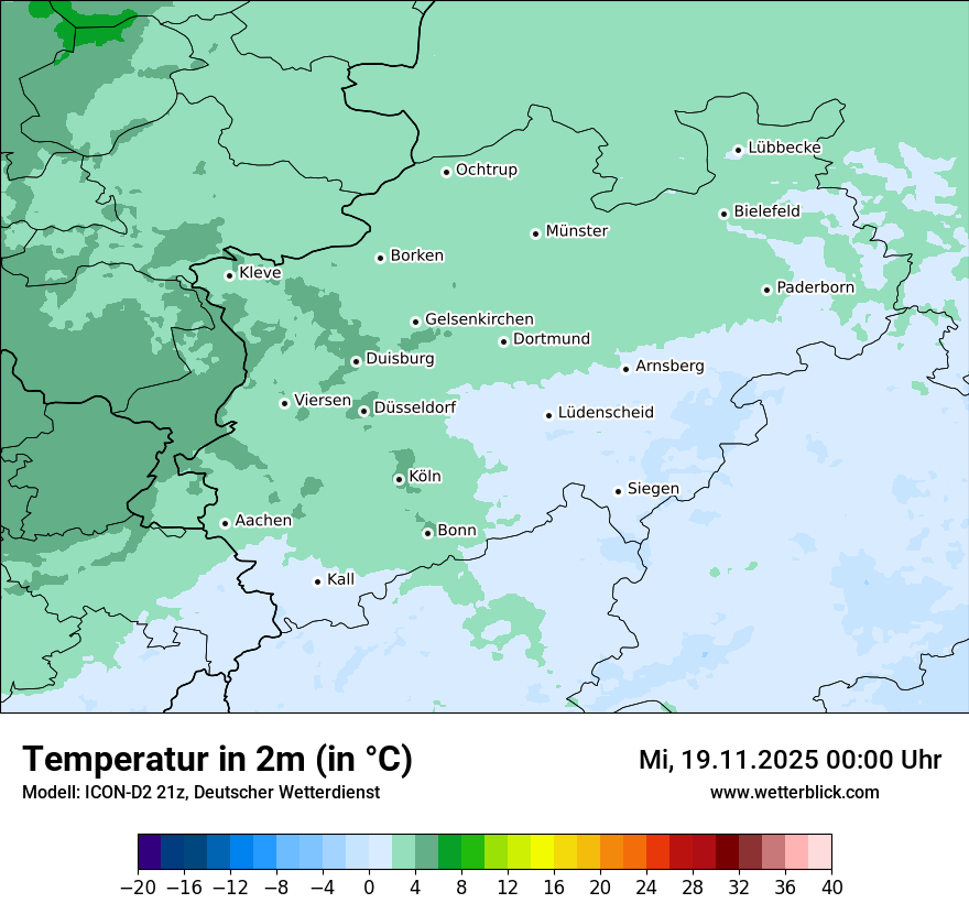 Modellkarten Temperatur