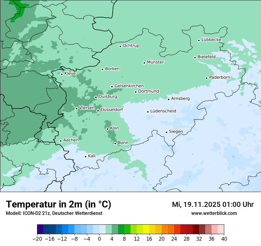 Modellkarten Temperatur