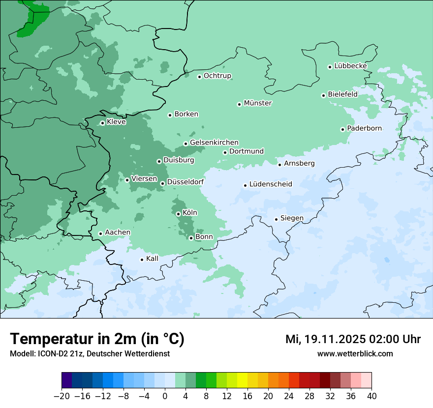 Modellkarten Temperatur