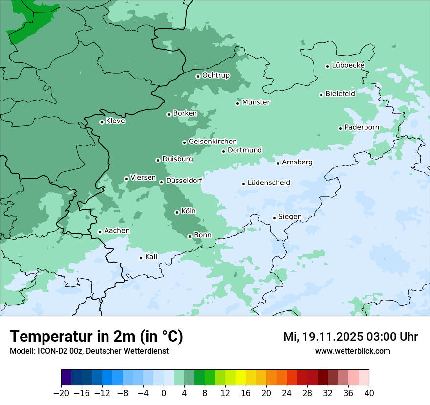 Modellkarten Temperatur