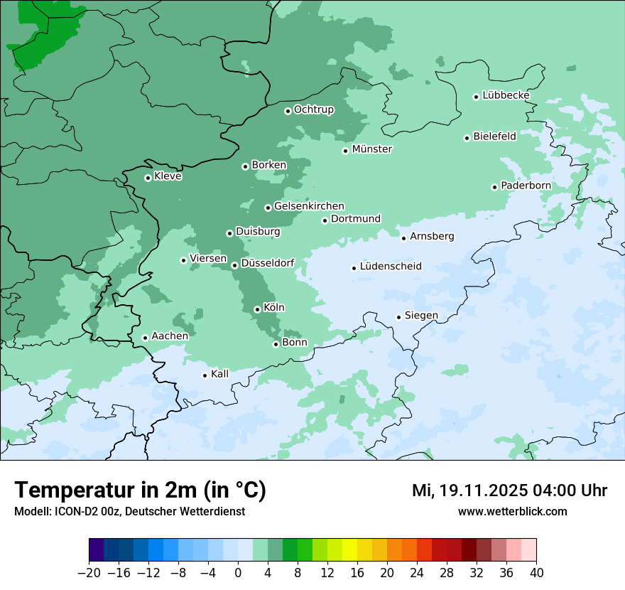 Modellkarten Temperatur
