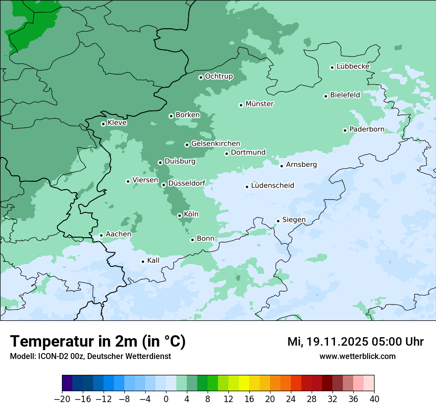 Modellkarten Temperatur
