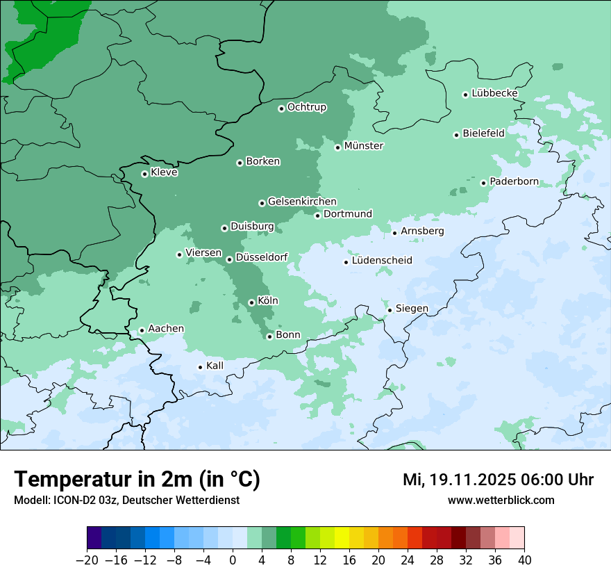 Modellkarten Temperatur