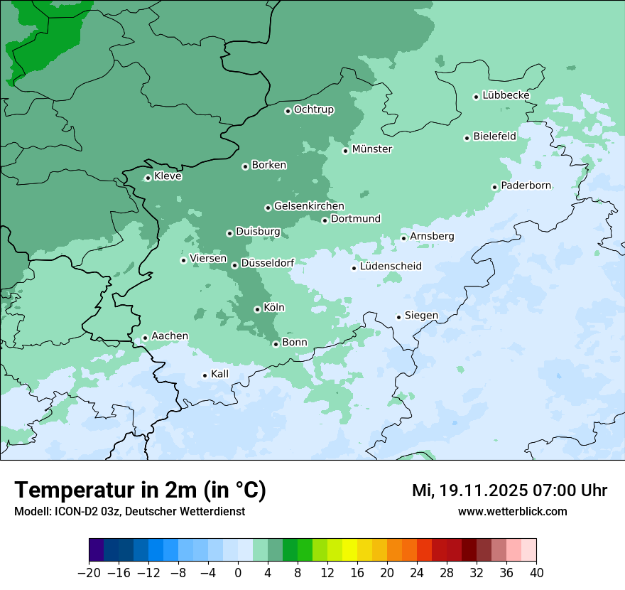 Modellkarten Temperatur