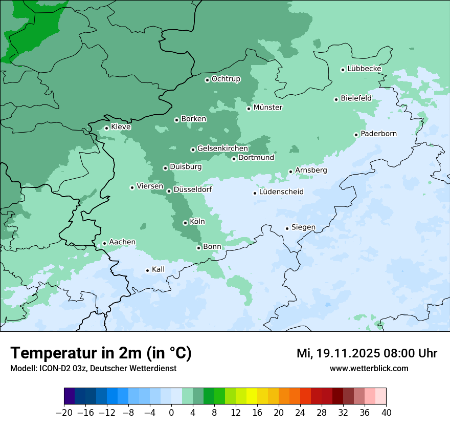 Modellkarten Temperatur
