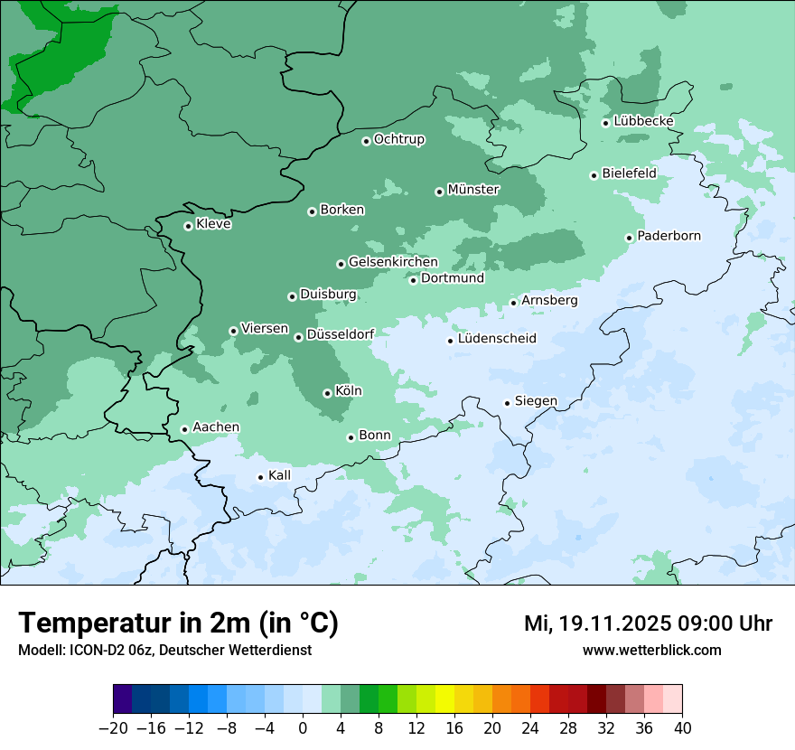 Modellkarten Temperatur