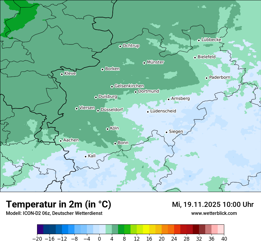 Modellkarten Temperatur