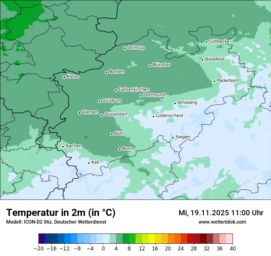 Modellkarten Temperatur