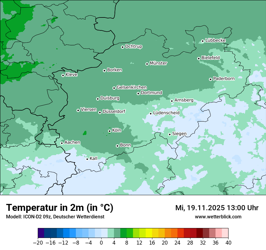 Modellkarten Temperatur