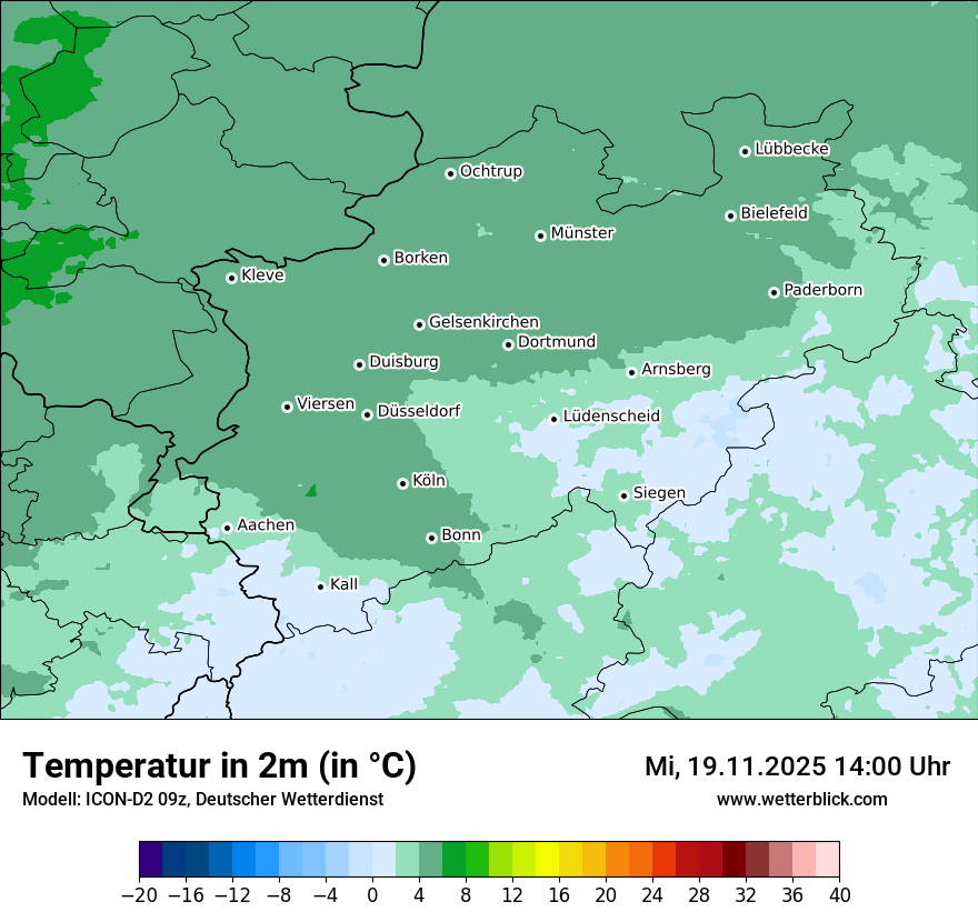 Modellkarten Temperatur