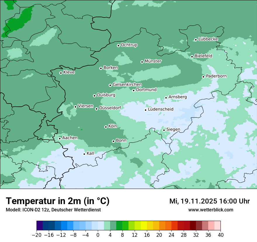 Modellkarten Temperatur
