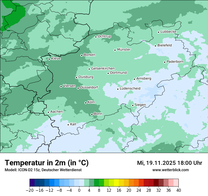 Modellkarten Temperatur