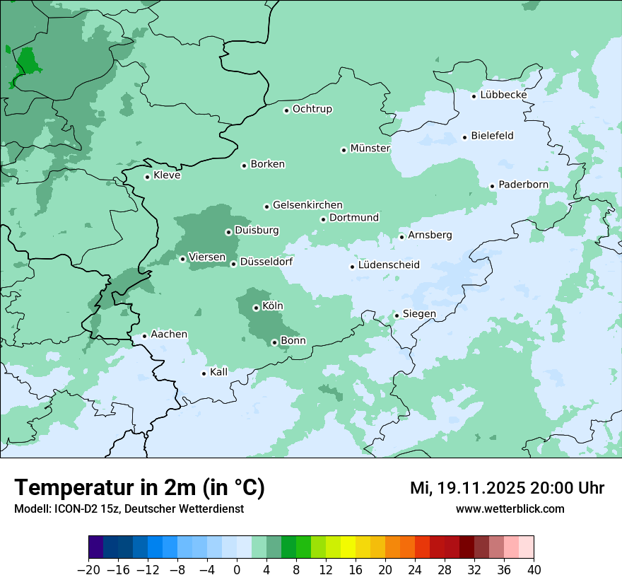 Modellkarten Temperatur