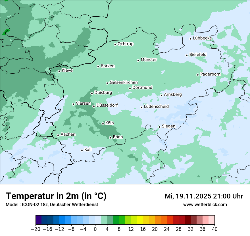 Modellkarten Temperatur