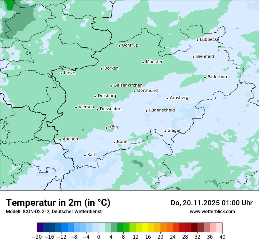 Modellkarten Temperatur