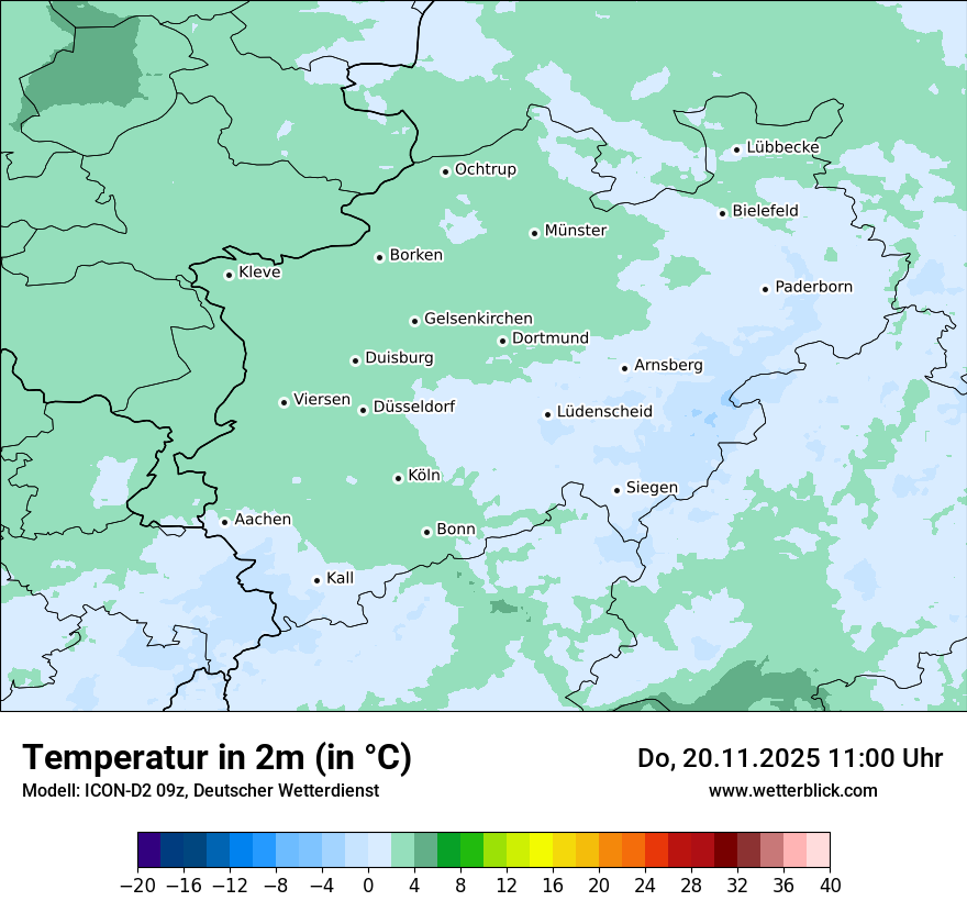 Modellkarten Temperatur