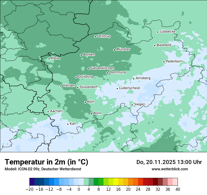 Modellkarten Temperatur