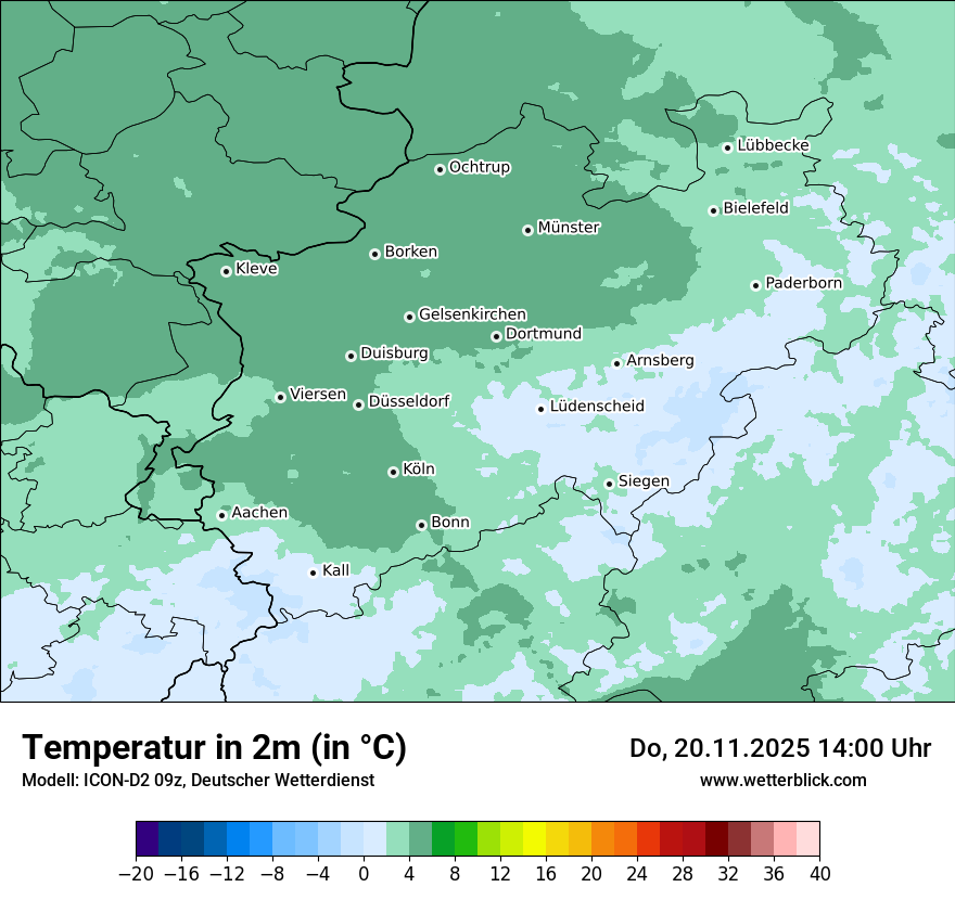 Modellkarten Temperatur