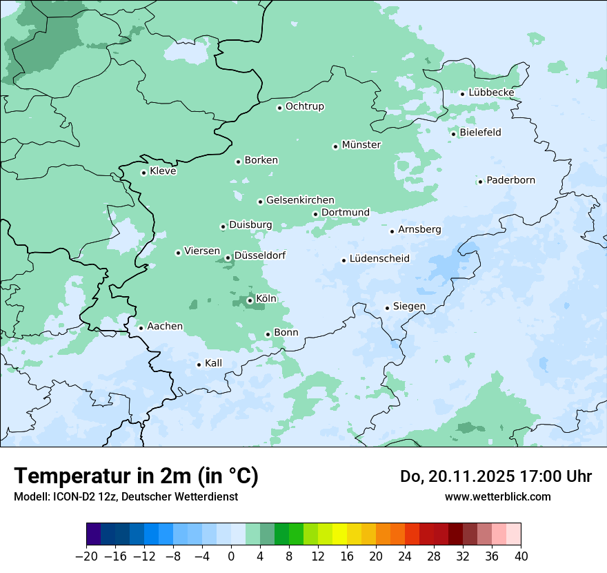 Modellkarten Temperatur