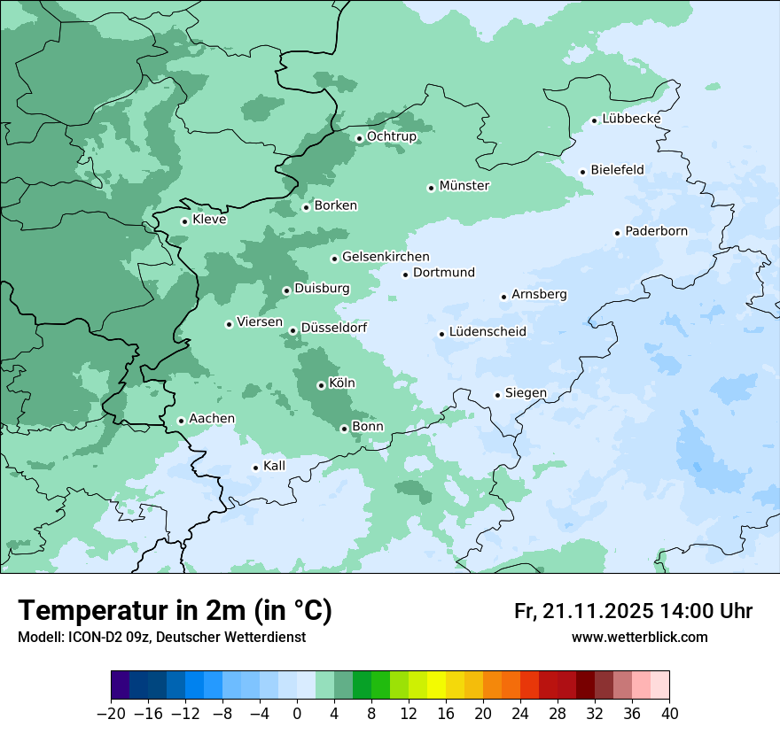 Modellkarten Temperatur
