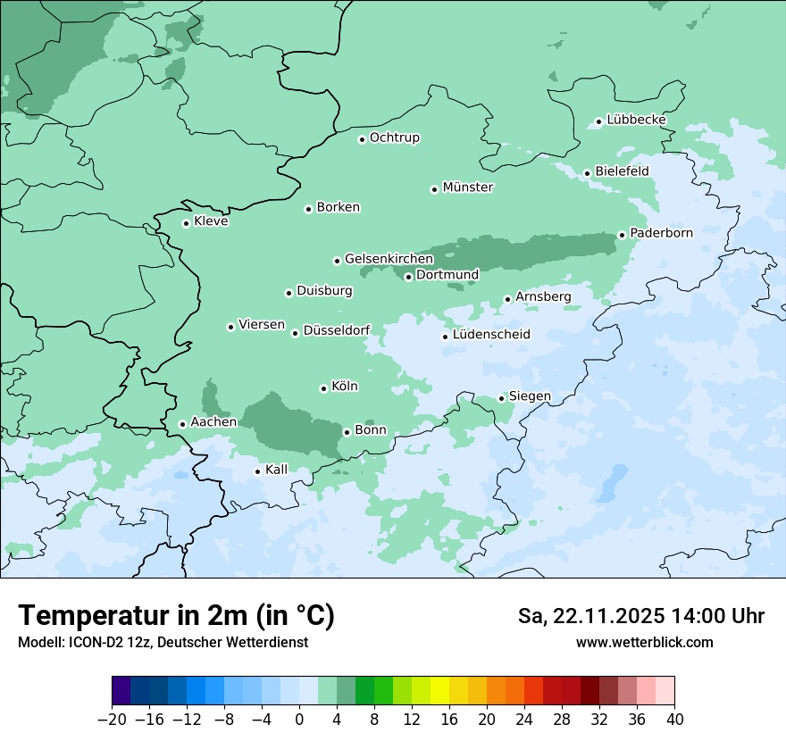 Modellkarten Temperatur