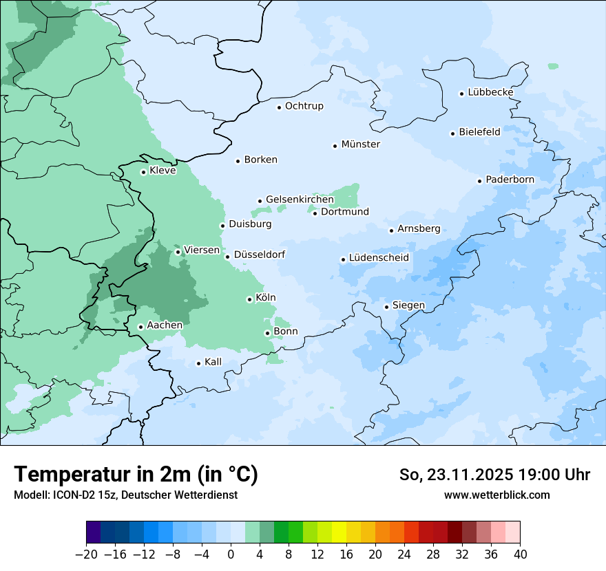 Modellkarten Temperatur