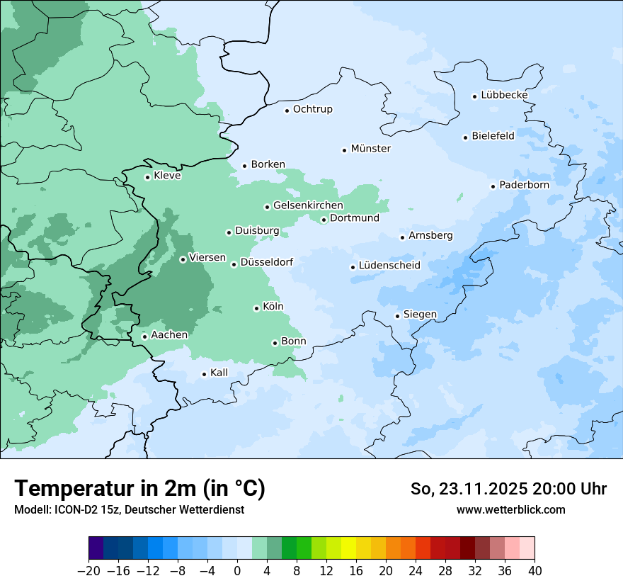 Modellkarten Temperatur