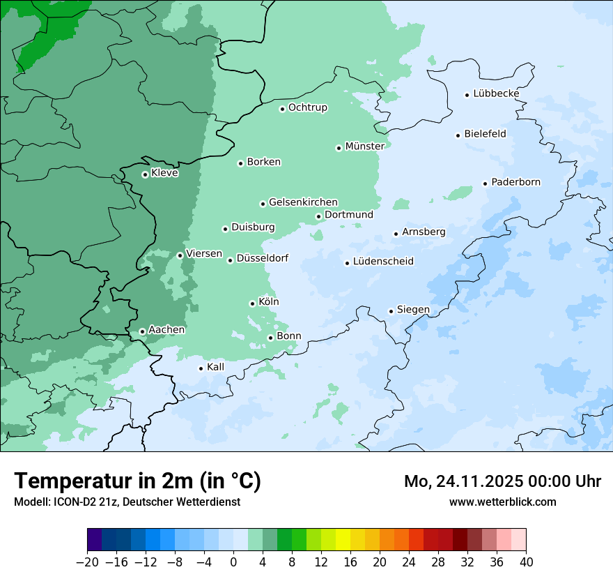 Modellkarten Temperatur