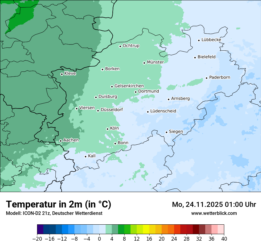 Modellkarten Temperatur