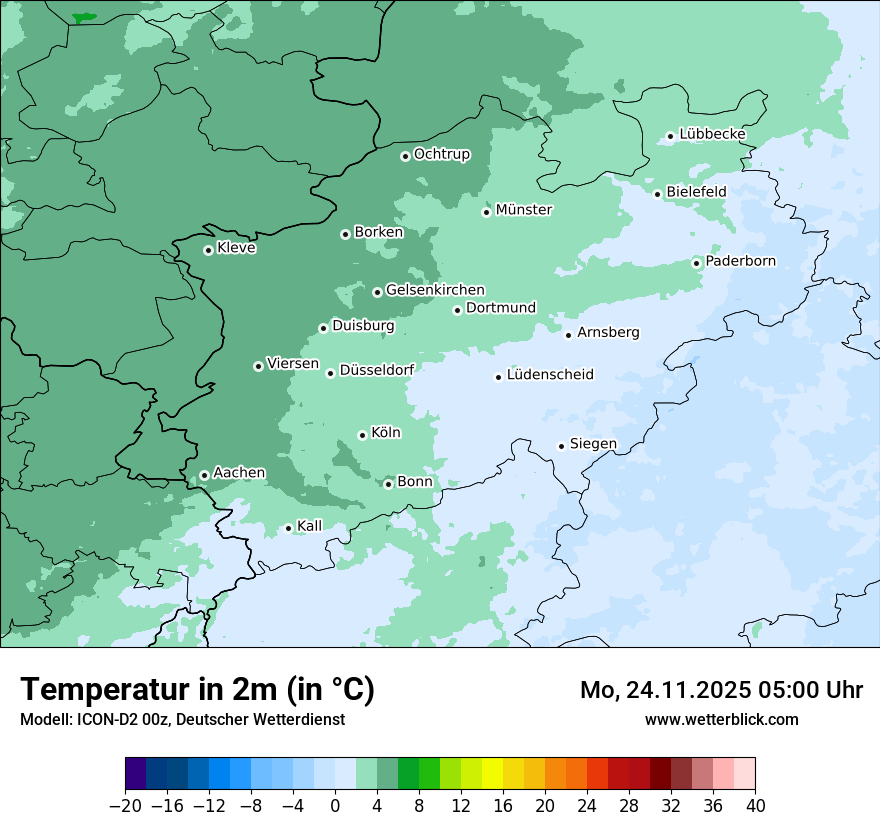 Modellkarten Temperatur