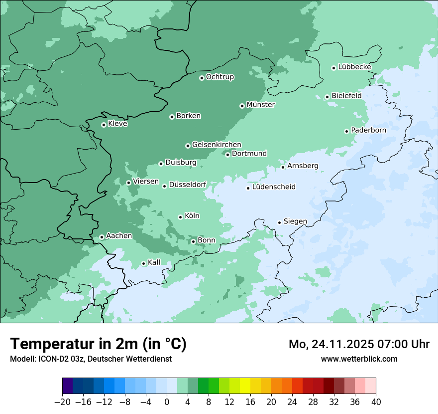 Modellkarten Temperatur