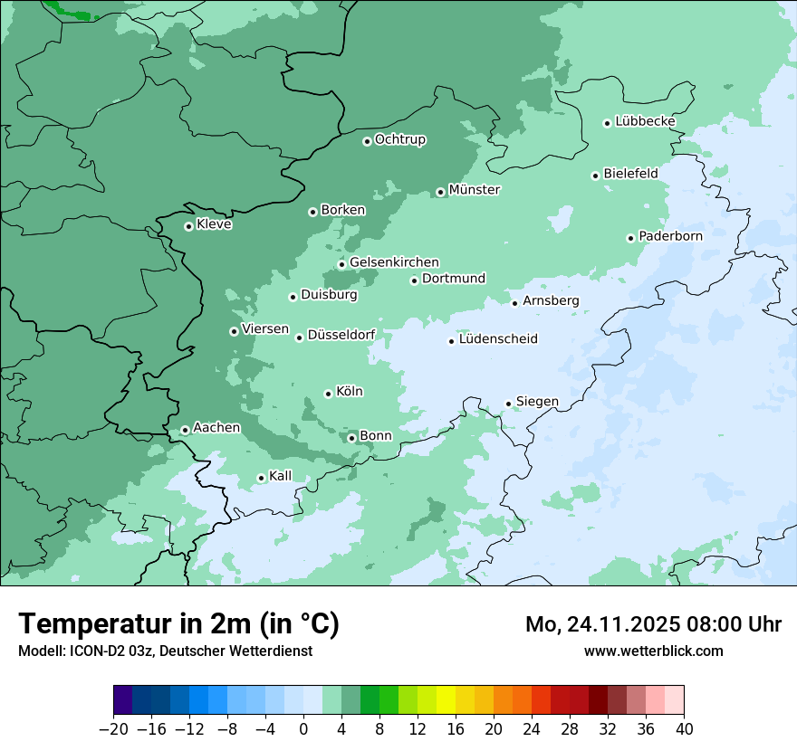 Modellkarten Temperatur