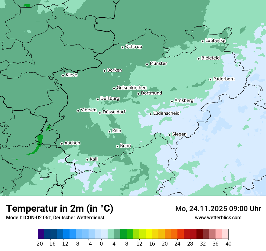 Modellkarten Temperatur