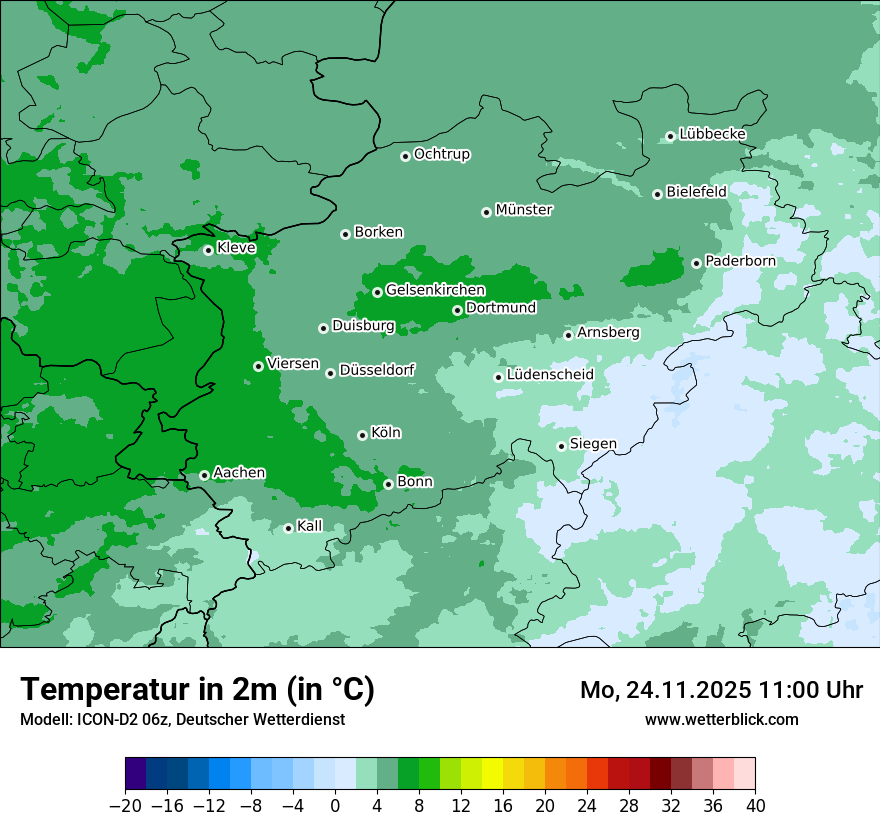 Modellkarten Temperatur