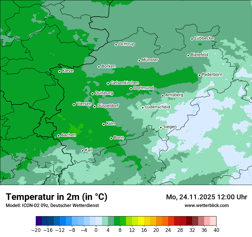 Modellkarten Temperatur