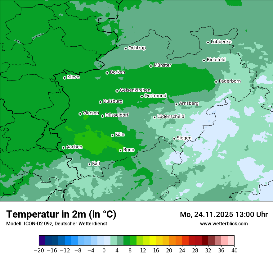 Modellkarten Temperatur