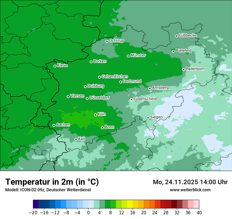 Modellkarten Temperatur