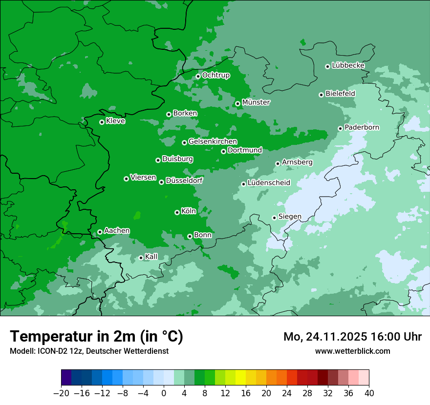 Modellkarten Temperatur